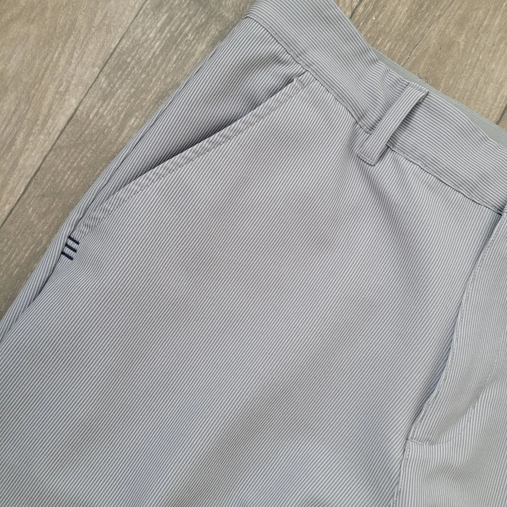 Adidas Mens Golf Pants Thin Pinstripe Size 32 X 30 Gray White